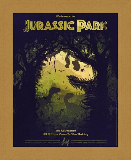 Framed Framed Dino Silhouette - Jurassic Park