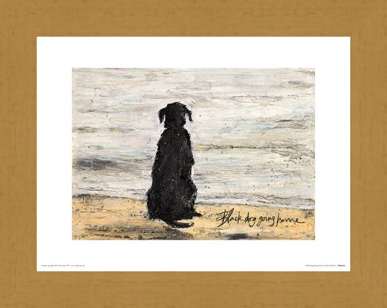 Framed Framed Black Dog Going Home - Sam Toft
