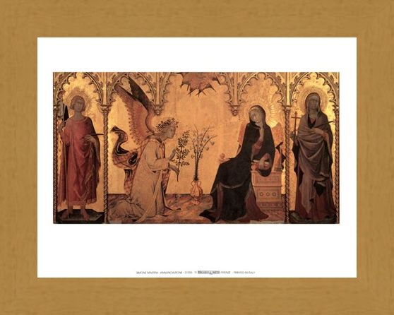 Framed Framed Annunciazione - Simone Martini