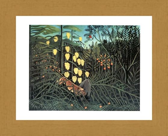 Framed Framed Giungla Con Bufalo Assalito Da Una Tigre - Henri Rousseau