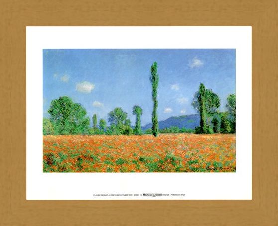 Framed Framed Campo Di Papaveri 1890 - Claude Monet
