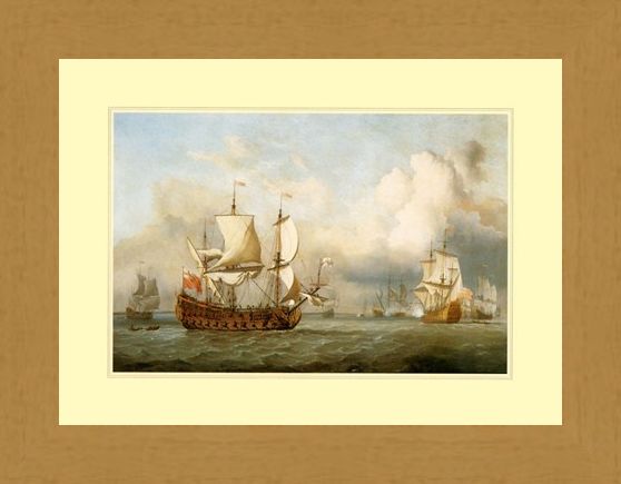Framed Framed The Ship ' English Indiaman' - Antonio Jacobsen