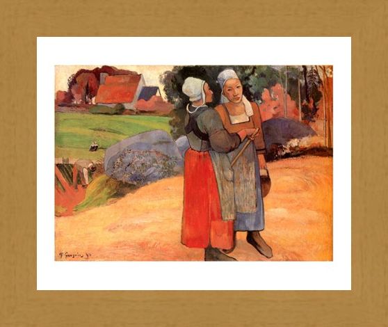 Framed Framed Paysannes Bretonnes - Paul Gauguin