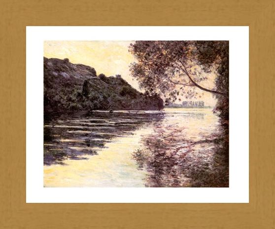 Framed Framed Effet De Soleil Couchant Sur La Seine At Port-Ville - Claude Monet