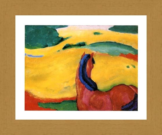 Framed Framed Pferd In Der Landschaft - Franz Marc