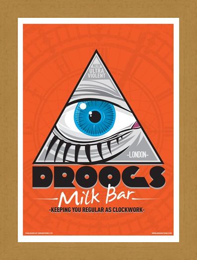 Framed Framed Droogs Milk Bar Mini Poster - Inspired By Clockwork Orange