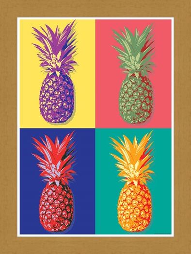 Framed Framed Taste of the Tropics - Pop Art Pineapple
