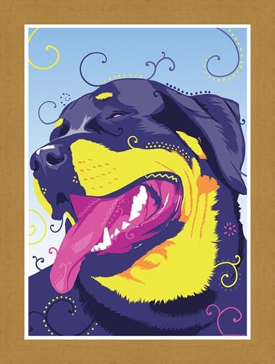 Framed Framed One Hippy Dog - Psychedelic Rottweiler