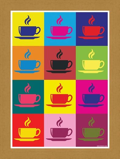 Framed Framed Coffee Kaleidoscope - Pop Art Percolator