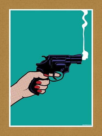 Framed Framed Smokin' Revolver - A Sideways Shot