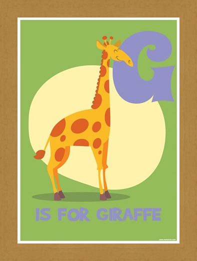 Framed Framed G...is for Giraffe - Animal Education
