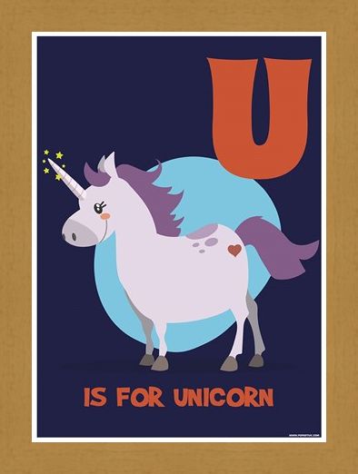 Framed Framed U Is For Unicorn - Learning With Pictures
