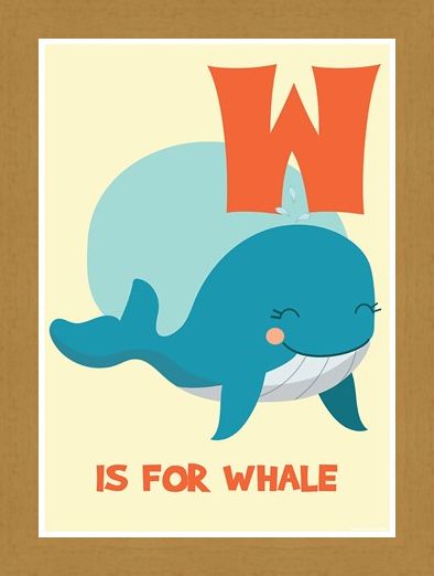 Framed Framed W Is For Whale - Learning By Pictures