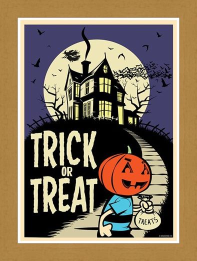 Framed Framed Trick Or Treat - Retro Halloween