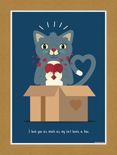 Framed Framed I Love You As Much As My Cat Loves A Box - Feline Love