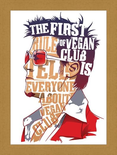 Framed Framed The First Rule Of Vegan Club Mini Poster -