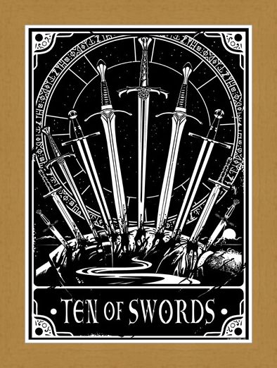Framed Framed Ten Of Swords - Deadly Tarot