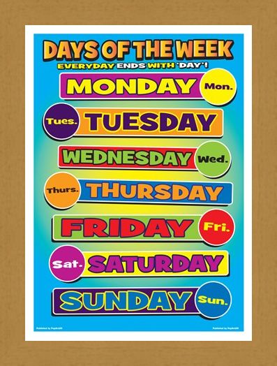 Framed Framed Days Of Week - Seven Days of Learning