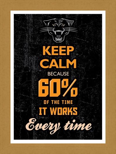 Framed Framed 60% Of The Time It Works Every Time - Keep Calm & Carry On