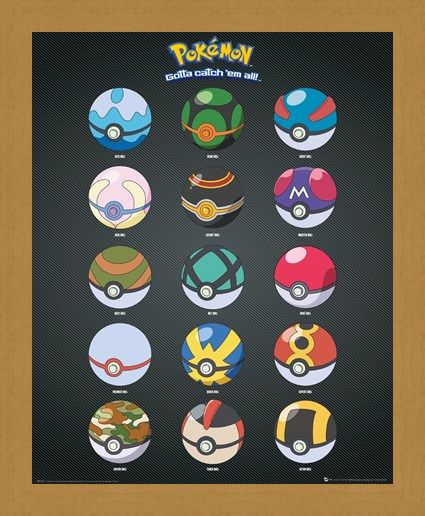 Framed Framed Pokeballs - Pokemon
