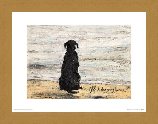 Framed Framed Black Dog Going Home - Sam Toft