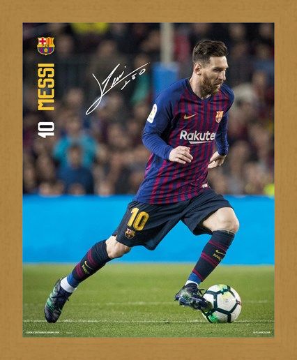 Framed Framed Messi 18-19 - Barcelona FC