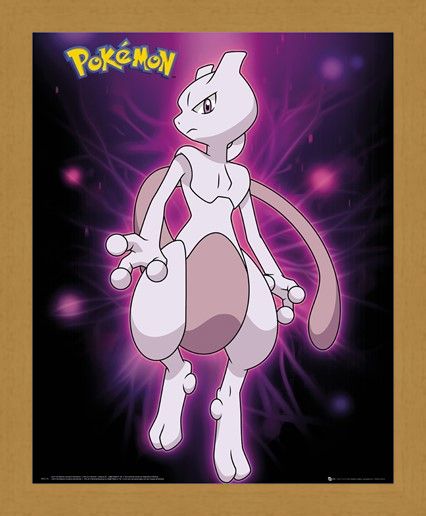 Framed Framed Mewtwo Neon - Pokemon