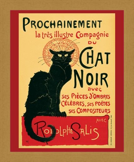 Framed Framed Tournee du Chat Noir (Turn of the Black Cat) - Theophile Alexandre Steinlen