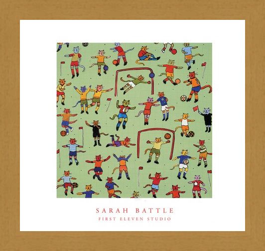 Framed Framed Football Cats - Sarah Battle