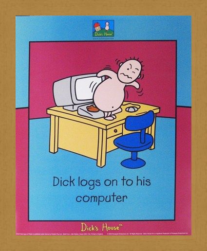 Framed Framed Dick Logs on to his Computer - Dick's House