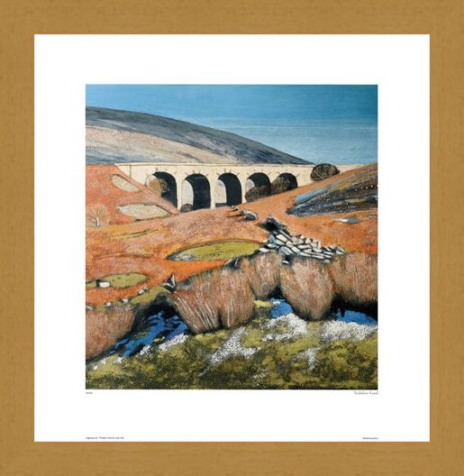 Framed Framed Yorkshire Landscape with Viaduct - Lydia Bauman