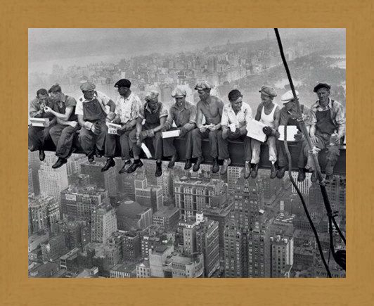 Framed Framed Lunch on a Skyscraper - Iconic New York Photo