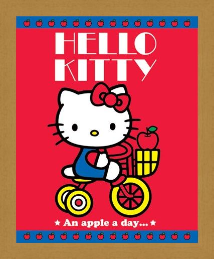 Framed Framed Hello Kitty - An Apple A Day