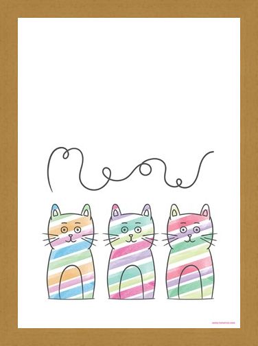 Framed Framed Meow - Stripy Trio