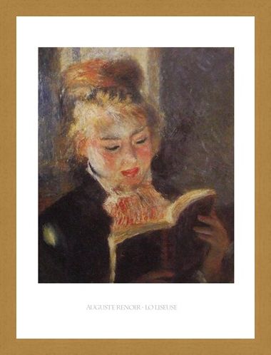 Framed Framed Reading - Auguste Renoir