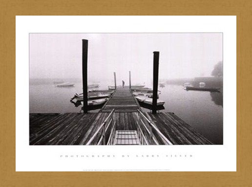 Framed Framed Misty Harbour - Larry Silver