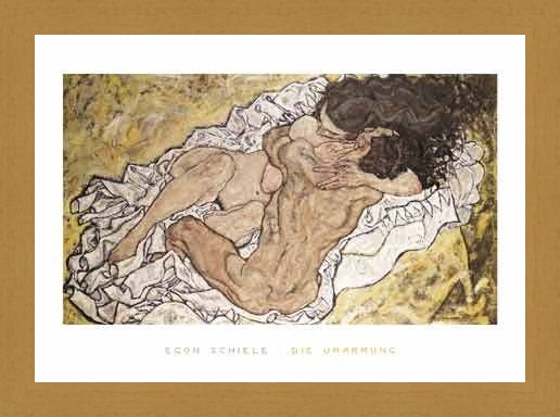 Framed Framed The Embrace (Lovers II), 1917 - Egon Schiele