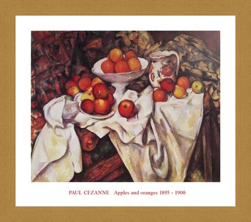 Framed Framed Apples and Oranges - Paul Cezanne