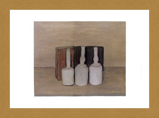 Framed Framed Three Bottles - Giorgio Morandi