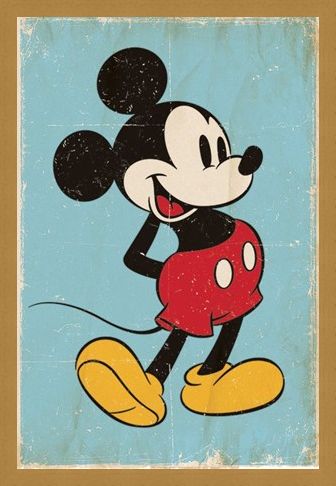Framed Framed Retro Mickey Mouse - Walt Disney