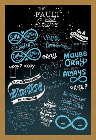 Framed Framed The Fault In Our Stars Typographic - The Fault In Our Stars