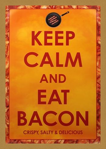Framed Framed Crispy Salty & Delicious - Keep Calm and Eat Bacon