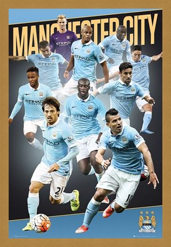 Framed Framed Team Players 2015/16 - Manchester City Football Club