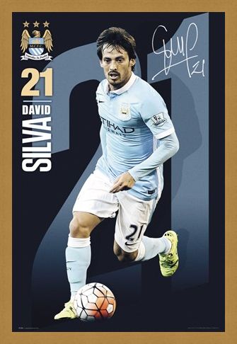 Framed Framed David Silva 2015/16 - Manchester City FC