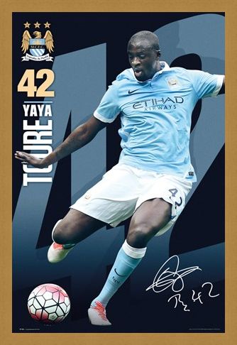 Framed Framed Yaya Toure 15/16 - Manchester City Football Club