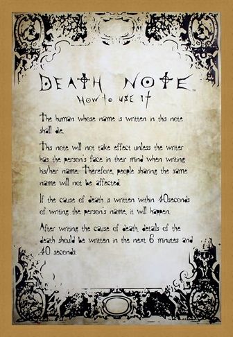 Framed Framed Play By The Rules - Death Note