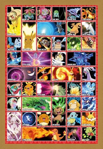 Framed Framed Character Moves - Pokemon