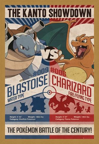 Framed Framed Red v Blue The Kanto Showdown - Pokémon