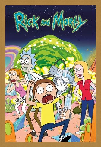 Framed Framed Rick and Morty Group - Cartoon Sitcom