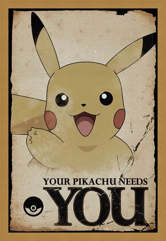 Framed Framed Pikachu Needs You - Pokemon